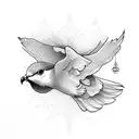 dove with coordinates tattoo design idea