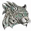 aztec jaguar tattoo design idea