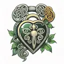 celtic heart shaped lock tattoo design idea