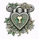 celtic heart shaped lock tattoo design idea
