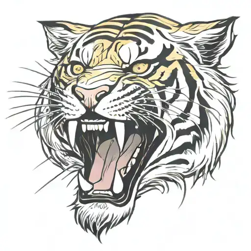 Tiger face tattoo design idea