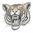 Tiger face tattoo design idea
