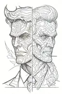 two face from Batman with a Gemini symbol tattoo design idea