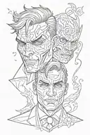 two face from Batman with a Gemini symbol tattoo design idea