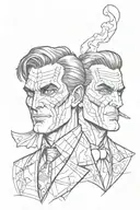 two face from Batman with a Gemini symbol tattoo design idea