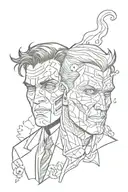 two face from Batman with a Gemini symbol tattoo design idea