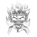 A tattoo design featuring the iconic characters from Hunter x Hunter and One Piece in an epic crossover scene tattoo design idea