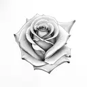 rose with large curvy stem tattoo design idea