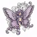 purple angel butterfly tattoo design idea