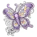 purple angel butterfly tattoo design idea