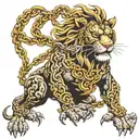Lion break the chain links tattoo design idea