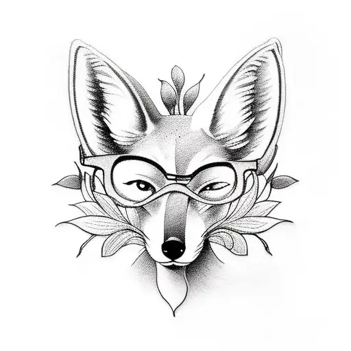 fox with glasses, calla lillies tattoo design idea