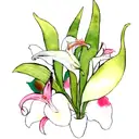 fox with glasses, calla lillies watercolour tattoo design idea