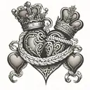 queen and king heart with Infinity rope   tattoo design idea