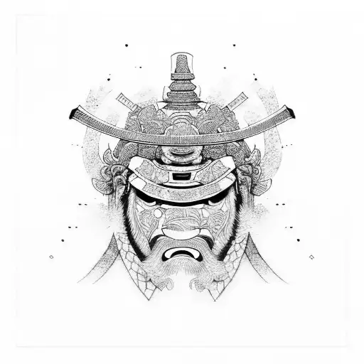 samurai with buda tattoo design idea
