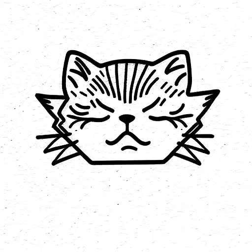 sleeping persian cat tattoo design idea
