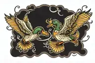 ducks flying  tattoo design idea