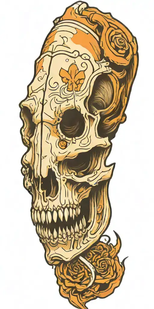 buffalo skull tattoo design idea
