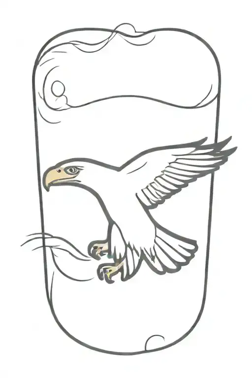 Eagle flying tattoo design idea