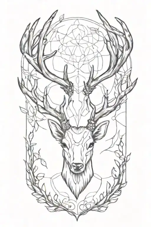 deer antlers tattoo design idea