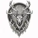 Deer antlers tattoo design idea