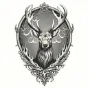 Deer antlers tattoo design idea