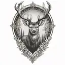 Deer antlers tattoo design idea