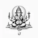Geeta name in ganpati design tattoo design idea