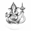 Geeta name in ganpati design tattoo design idea