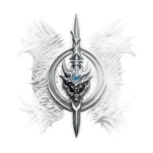Frostmourne world of warcraft tattoo design idea