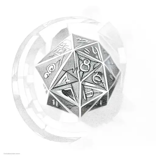 parthurnaax Skyrim on a d20 dice tattoo design idea