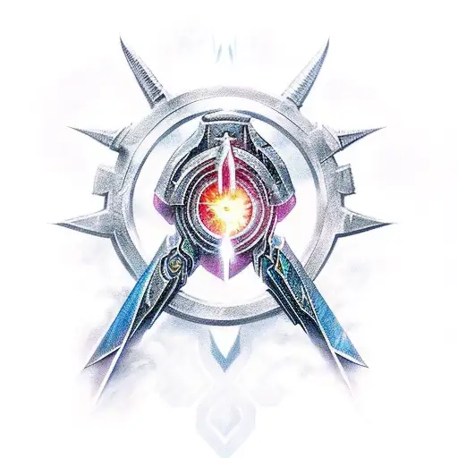 combination of Energy sword from Halo and frostmourne from world of warcraft  tattoo design idea