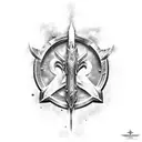 crossover of Energy sword from Halo and frostmourne from world of warcraft  tattoo design idea