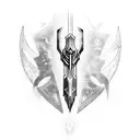 crossover of Energy sword from Halo and frostmourne from world of warcraft  tattoo design idea