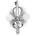 A detailed sketch of a violin with musical symbols as the strings tattoo design idea