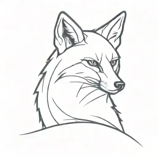 angry fox tattoo design idea
