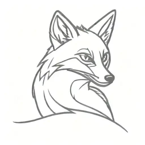 angry fox tattoo design idea