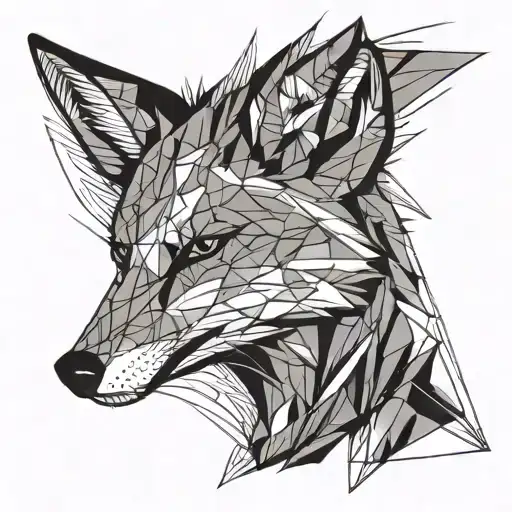angry fox tattoo design idea