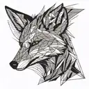 angry fox tattoo design idea