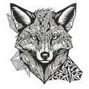 angry fox tattoo design idea