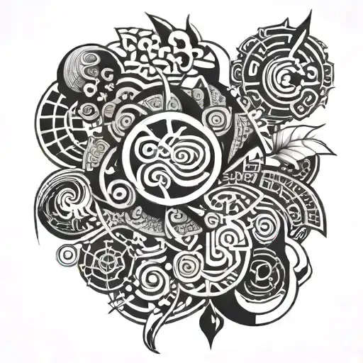 Japanese and Indonesian tattoo design idea