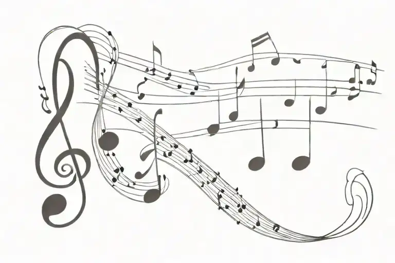 music notes in gods hand   tattoo design idea