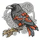 raven celtic Haida style tattoo design idea