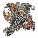 raven celtic Haida style tattoo design idea