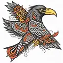 raven celtic Haida style tattoo design idea