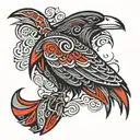 raven celtic Haida style tattoo design idea