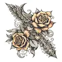 tatoo along collarbone with reference to inlane skating tattoo design idea