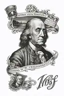 Benjamin Franklin and "100" and "Trust None" tattoo design idea