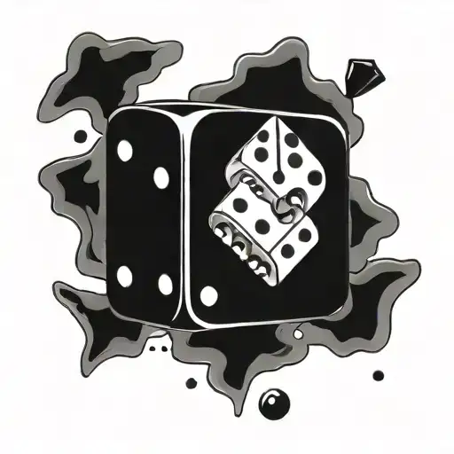 two dice rolling 6 tattoo design idea
