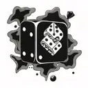 two dice rolling 6 tattoo design idea